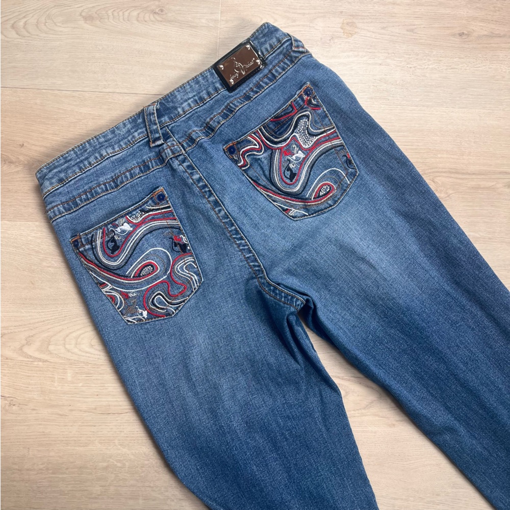 Baby Phat Blue Boot Cut Jeans with Red Accents